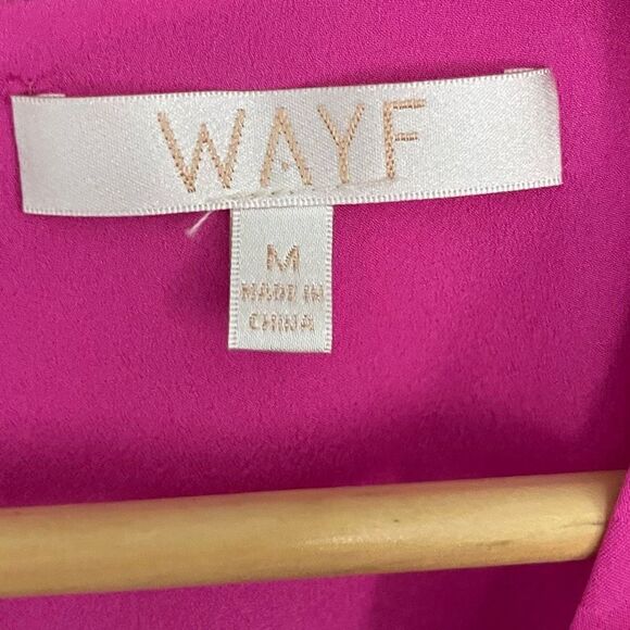 WAYF Phoenix Magenta Pink Jacquard Satin Polka Dot Mini Dress Size M - Picture 5 of 8